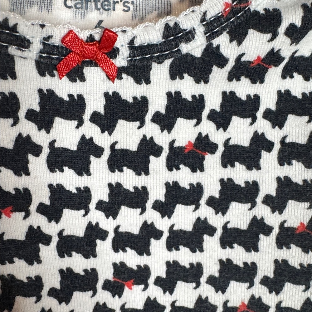 Carter’s Scottie Dog 2-Piece Holiday Outfit Long Sleeve Bodysuit + Red Pants 6M - Picture 6 of 12